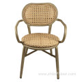 Navy Blue Bistro Wicker French Rattan Outdoor Chairs